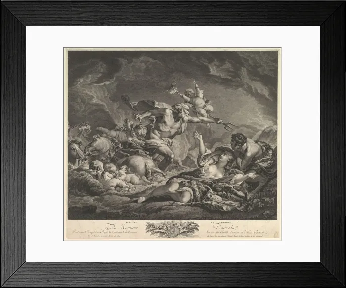 Framed Print : Neptune and Amymone, 18th century. Creator: Jean Claude Danzel Framed Print : Neptune and Amymone, 18th century. Creator: Jean Claude Danzel