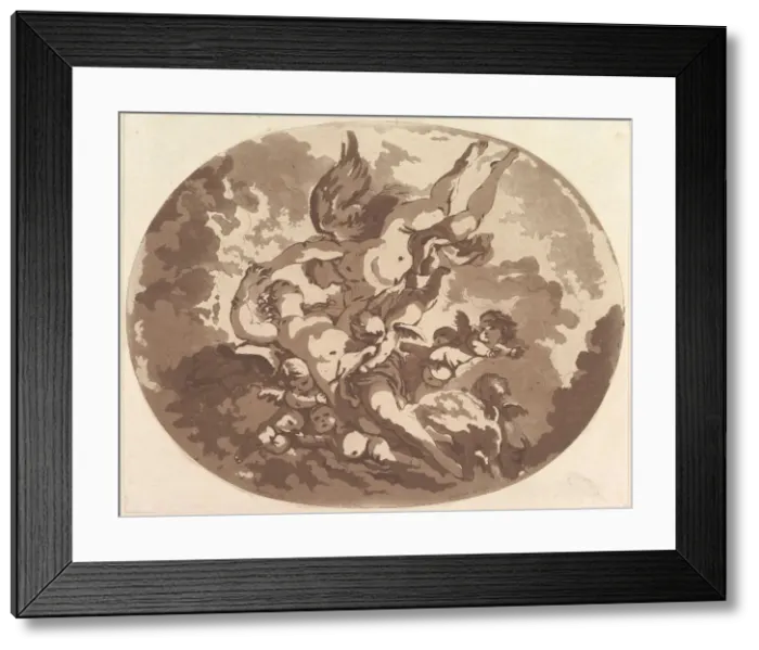 Framed Print : Venus and Cupid, 1766. Creator: Jean Claude Richard Saint-Non Framed Print : Venus and Cupid, 1766. Creator: Jean Claude Richard Saint-Non