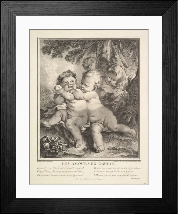 Framed Print : The Cheerful Cupids, 1750. Creator: Jean Daullé Framed Print : The Cheerful Cupids, 1750. Creator: Jean Daullé