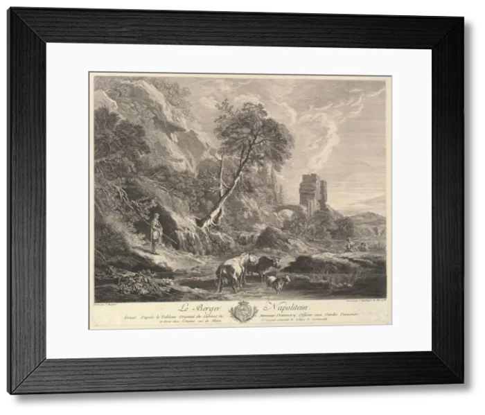 Framed Print : Neapolitan Shepherd, 1758. Creator: Jean Daullé Framed Print : Neapolitan Shepherd, 1758. Creator: Jean Daullé