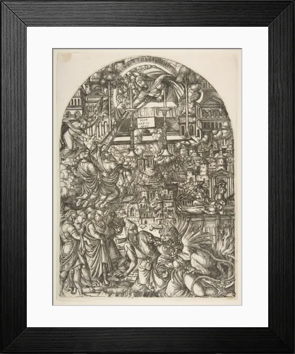 Framed Print : The Measurement of the Temple, from the Apocalypse. n. d. Creator: Jean Duvet Framed Print : The Measurement of the Temple, from the Apocalypse. n. d. Creator: Jean Duvet