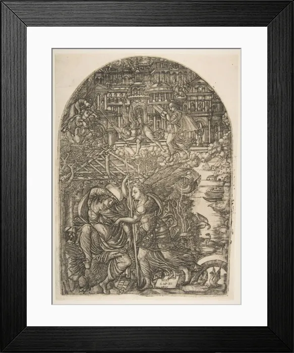 Framed Print : The Angel shows Saint John the New Jerusalem, from the Apocalypse. n. d Framed Print : The Angel shows Saint John the New Jerusalem, from the Apocalypse. n. d