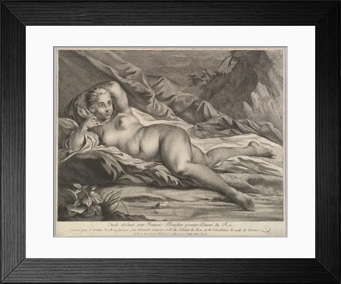 Framed Print : Study of a Reclining Nude. Creator: Jean Edme Nochez Framed Print : Study of a Reclining Nude. Creator: Jean Edme Nochez