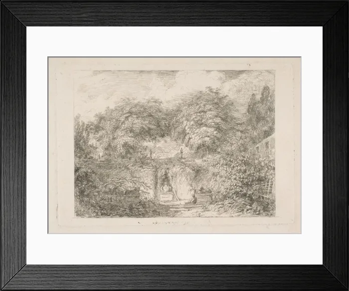 Framed Print : The Little Park, ca. 1763. Creator: Jean-Honore Fragonard Framed Print : The Little Park, ca. 1763. Creator: Jean-Honore Fragonard