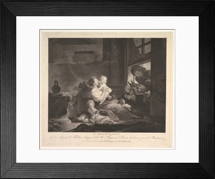 Framed Print : La Mere de Famille. n. d. Creator: Antoine Louis Romanet Framed Print : La Mere de Famille. n. d. Creator: Antoine Louis Romanet