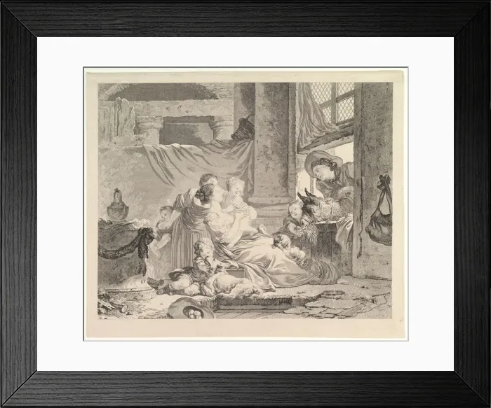 Framed Print : La Famille du Fermier. n. d. Creators: Antoine Louis Romanet, Clement Pierre Marillier Framed Print : La Famille du Fermier. n. d. Creators: Antoine Louis Romanet, Clement Pierre Marillier