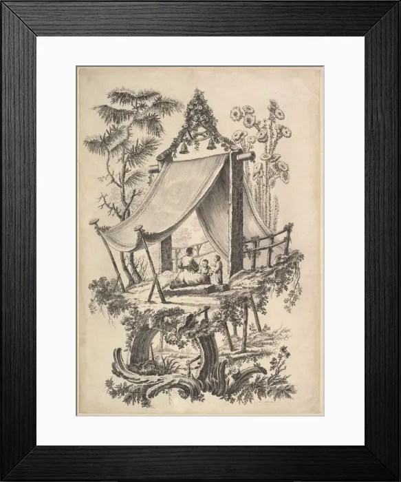 Framed Print : Treehouse, 1773. Creator: Jean Jacques Avril Framed Print : Treehouse, 1773. Creator: Jean Jacques Avril