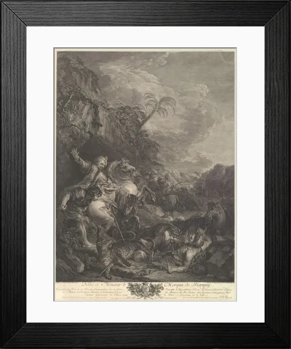 Framed Print : La Chasse au Tigre (The Tiger Chase), 18th century. Creator: Jean Jacques Flipart Framed Print : La Chasse au Tigre (The Tiger Chase), 18th century. Creator: Jean Jacques Flipart