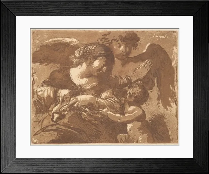 Framed Print : L ange gardien (The Guardian Angel), in an album containing Recueil de Compositions p Framed Print : L ange gardien (The Guardian Angel), in an album containing Recueil de Compositions p
