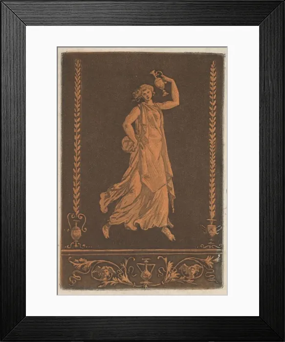 Framed Print : Jeune femme drapee, marchant de gauche adroit Framed Print : Jeune femme drapee, marchant de gauche adroit
