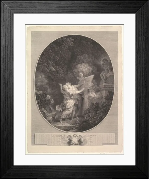 Framed Print : The Pledge of Love, 1786. Creator: Jean Mathieu Framed Print : The Pledge of Love, 1786. Creator: Jean Mathieu