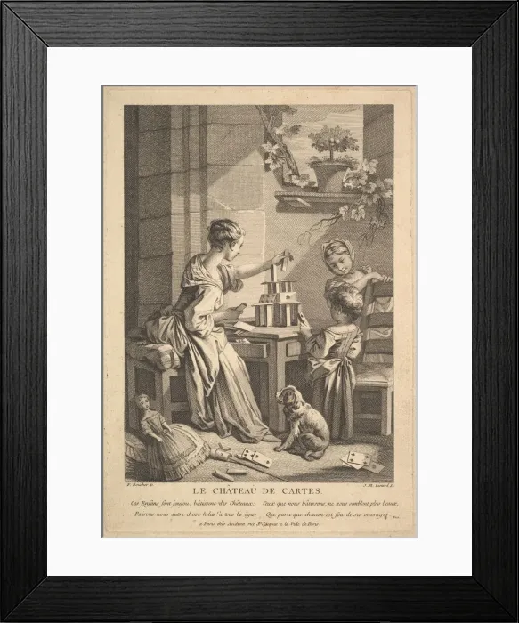 Framed Print : House of Cards. Creator: Jean Michel Liotard Framed Print : House of Cards. Creator: Jean Michel Liotard