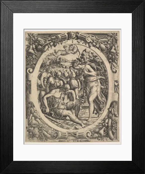 Framed Print : The Death of Adonis, 1544. Creator: Jean Mignon Framed Print : The Death of Adonis, 1544. Creator: Jean Mignon