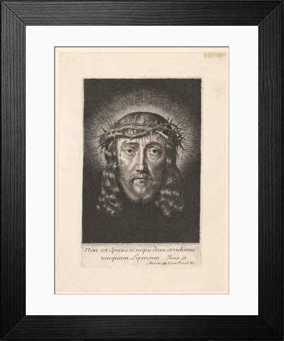 Framed Print : La sainte Face couronnee d epines, (petit format), early to mid 17th century Framed Print : La sainte Face couronnee d epines, (petit format), early to mid 17th century