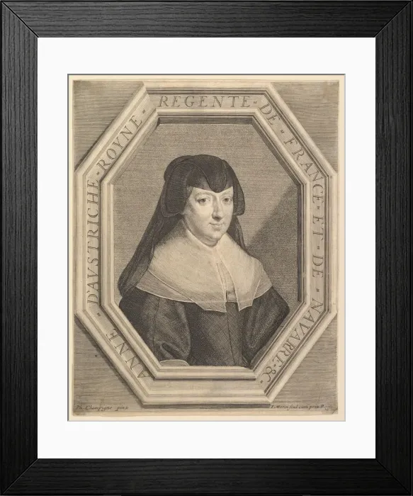 Framed Print : Anne d Autriche, reine de France, en habit de deuil. Creator: Jean Morin Framed Print : Anne d Autriche, reine de France, en habit de deuil. Creator: Jean Morin