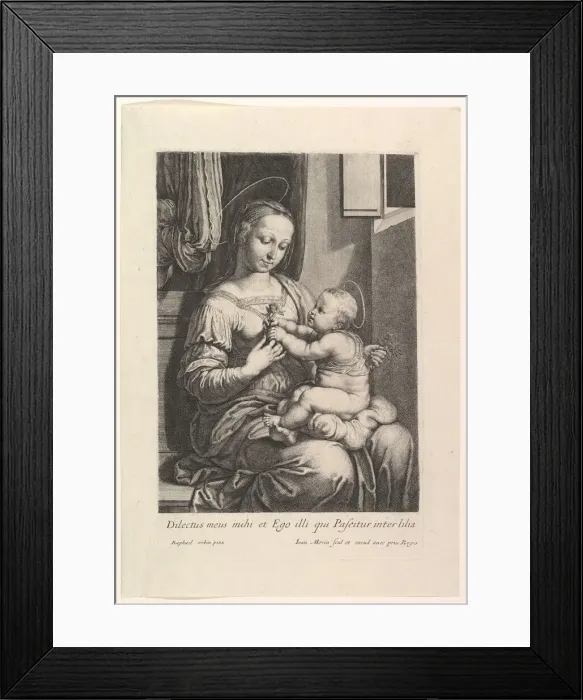 Framed Print : La Vierge a l enfant, a la rose. Creator: Jean Morin Framed Print : La Vierge a l enfant, a la rose. Creator: Jean Morin