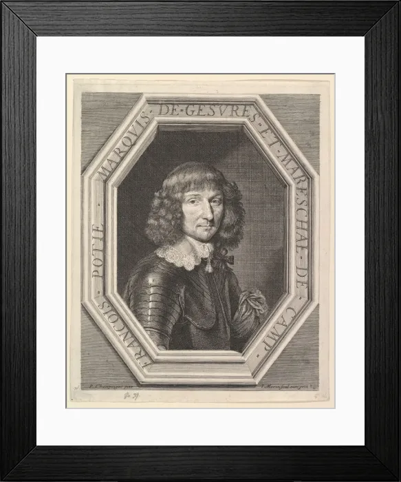 Framed Print : Francois Potier, marquis de Gesvres, marechal de camp. Creator: Jean Morin Framed Print : Francois Potier, marquis de Gesvres, marechal de camp. Creator: Jean Morin