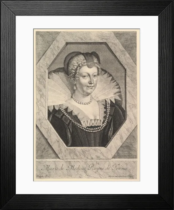 Framed Print : Marie de Medicis, reine de France. Creator: Jean Morin Framed Print : Marie de Medicis, reine de France. Creator: Jean Morin