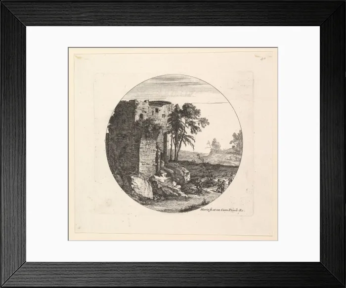 Framed Print : Les Ruines a gauche. Creator: Jean Morin Framed Print : Les Ruines a gauche. Creator: Jean Morin