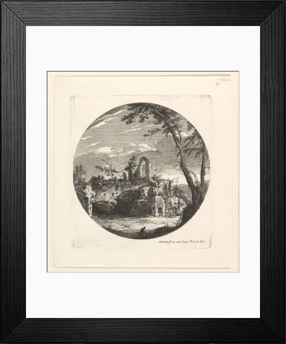Framed Print : Les Ruines au Fond. Creator: Jean Morin Framed Print : Les Ruines au Fond. Creator: Jean Morin
