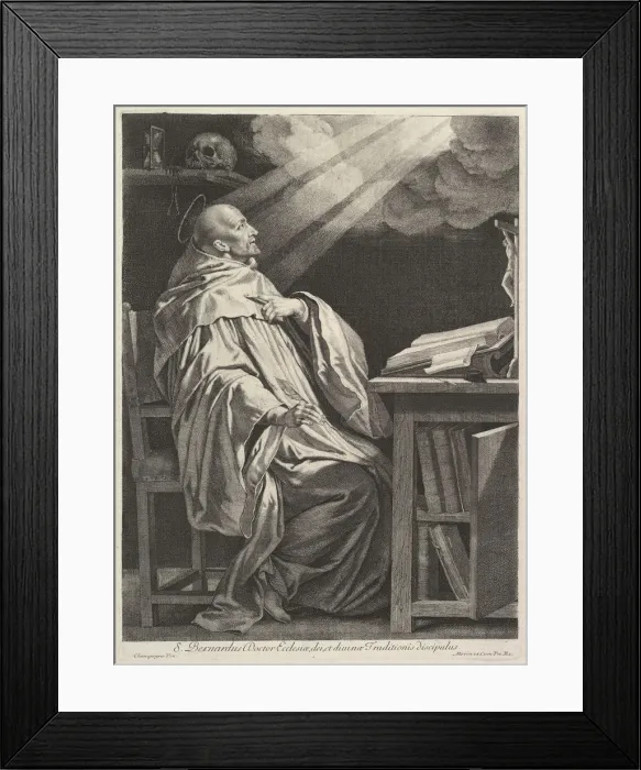 Framed Print : Saint Bernard de Clairvaux. Creator: Jean Morin Framed Print : Saint Bernard de Clairvaux. Creator: Jean Morin