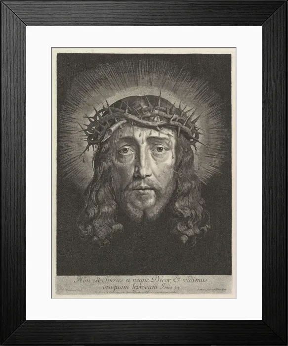 Framed Print : La sainte Face couronnee d epines, (grand format). Creator: Jean Morin Framed Print : La sainte Face couronnee d epines, (grand format). Creator: Jean Morin