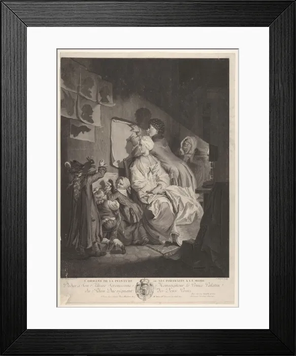 Framed Print : Origin of Painting. Creator: Jean Ouvrier Framed Print : Origin of Painting. Creator: Jean Ouvrier
