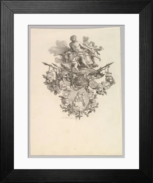 Framed Print : Vignette with Hephaestus and Putti, 1779. Creator: Jean Baptiste Marie Huet Framed Print : Vignette with Hephaestus and Putti, 1779. Creator: Jean Baptiste Marie Huet