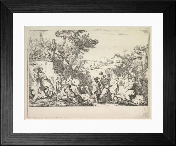 Framed Print : The Village Festival (Fete de village dans la campagne romaine), ca. 1735-40