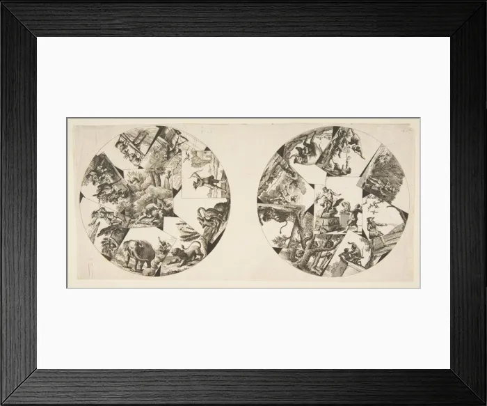 Framed Print : Designs for Plates Taken from Oudrys Illustrations to La Fontaines Fables, after 1755 Framed Print : Designs for Plates Taken from Oudrys Illustrations to La Fontaines Fables, after 1755