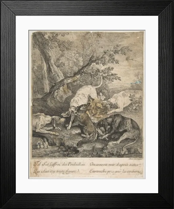 Framed Print : Fox Hunt, 1736. Creator: Jean-Baptiste Oudry Framed Print : Fox Hunt, 1736. Creator: Jean-Baptiste Oudry