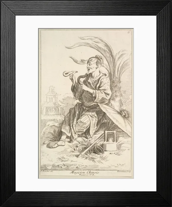 Framed Print : Chinese Magician, 1738-45. Creator: Jean-Baptiste Perronneau Framed Print : Chinese Magician, 1738-45. Creator: Jean-Baptiste Perronneau
