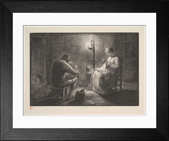 Framed Print : Night, from the series, Four Times of the Day, 1830-75. Creator: Jacques-Adrien Lavieille Framed Print : Night, from the series, Four Times of the Day, 1830-75. Creator: Jacques-Adrien Lavieille