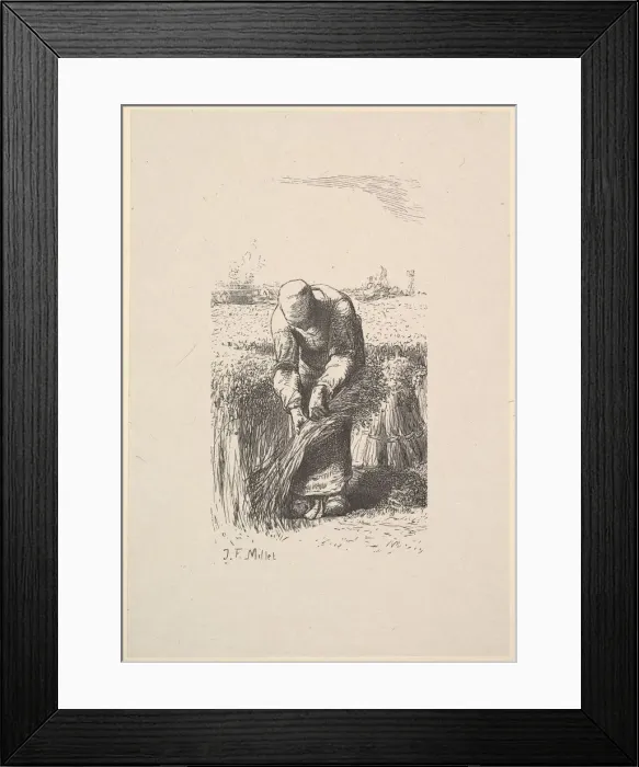 Framed Print : The Wheat Gatherer, 1853. Creator: Jacques-Adrien Lavieille Framed Print : The Wheat Gatherer, 1853. Creator: Jacques-Adrien Lavieille