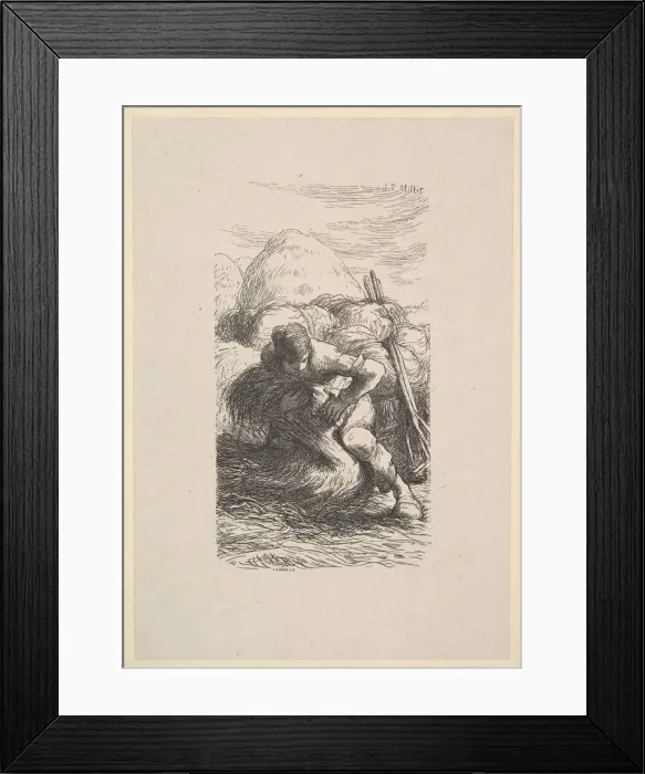 Framed Print : The Sheaf Binder, 1853. Creator: Jacques-Adrien Lavieille Framed Print : The Sheaf Binder, 1853. Creator: Jacques-Adrien Lavieille