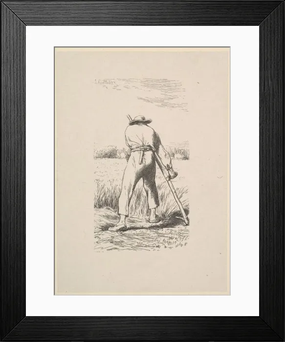 Framed Print : The Wheat Reaper, 1853. Creator: Jacques-Adrien Lavieille Framed Print : The Wheat Reaper, 1853. Creator: Jacques-Adrien Lavieille