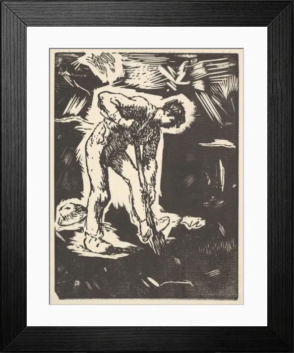 Framed Print : Digger, 1863. Creator: Jean Francois Millet Framed Print : Digger, 1863. Creator: Jean Francois Millet