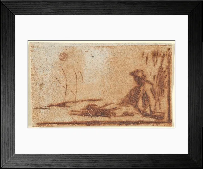 Framed Print : Seated Peasant, 1830-75. Creator: Jean Francois Millet Framed Print : Seated Peasant, 1830-75. Creator: Jean Francois Millet