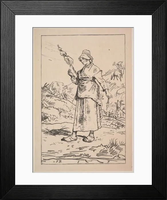 Framed Print : Spinner from the Auvergne, 1830-99. Creator: Unknown Framed Print : Spinner from the Auvergne, 1830-99. Creator: Unknown