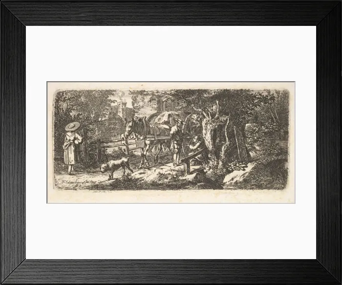Framed Print : Alms given by a cart driver, 1814. Creator: Johann Christian Erhard Framed Print : Alms given by a cart driver, 1814. Creator: Johann Christian Erhard