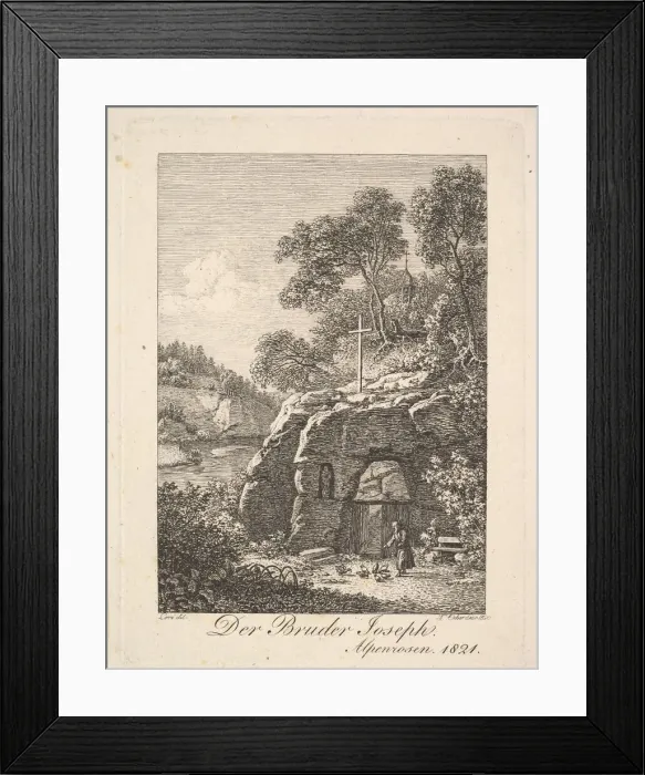 Framed Print : Brother Joseph in the Alps, 1820. Creator: Johann Christian Erhard Framed Print : Brother Joseph in the Alps, 1820. Creator: Johann Christian Erhard
