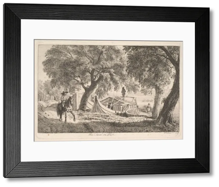 Framed Print : On the Canal in Vienna, 1819. Creator: Johann Christian Erhard Framed Print : On the Canal in Vienna, 1819. Creator: Johann Christian Erhard