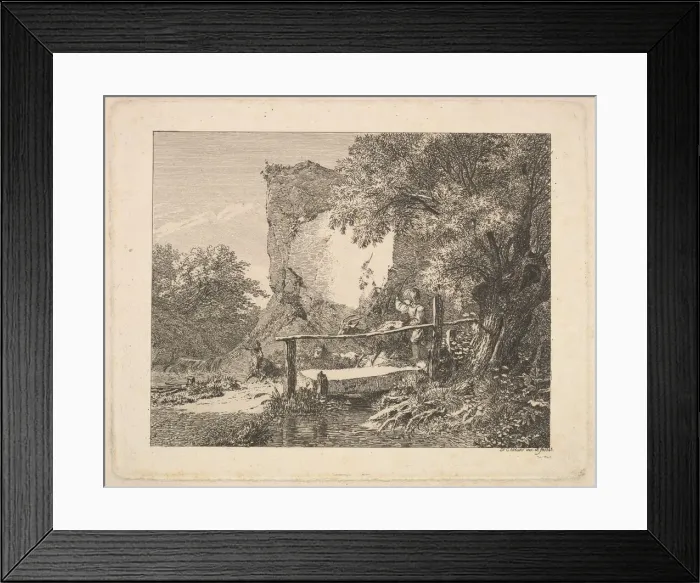Framed Print : A Boy with Three Goats, 1815. Creator: Johann Christian Erhard Framed Print : A Boy with Three Goats, 1815. Creator: Johann Christian Erhard