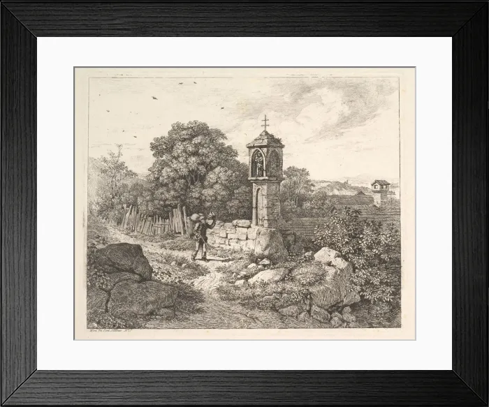Framed Print : A Peasant Greeting the Statue of Mary, 1817. Creator: Johann Christian Erhard Framed Print : A Peasant Greeting the Statue of Mary, 1817. Creator: Johann Christian Erhard