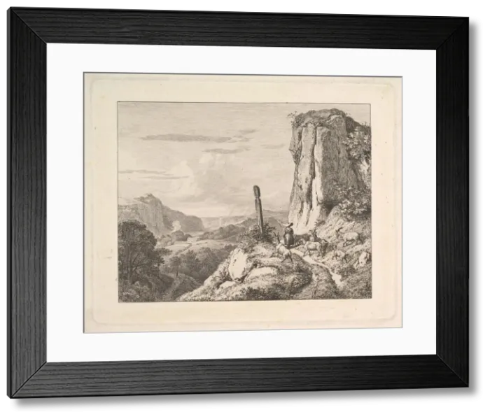 Framed Print : Young Woman with Six Goats, 1815. Creator: Johann Christian Erhard Framed Print : Young Woman with Six Goats, 1815. Creator: Johann Christian Erhard