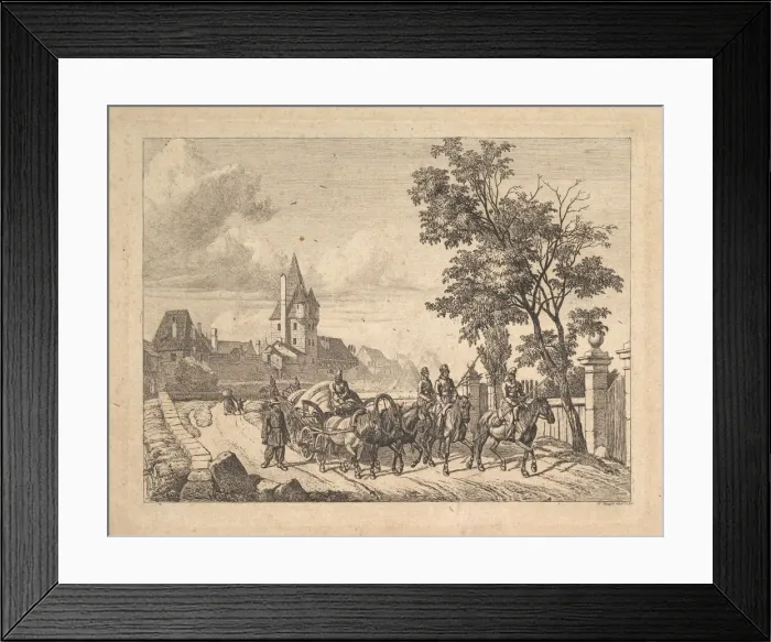 Framed Print : The Cossacks Escorting the Baggage Wagon, 1816. Creator: Johann Christian Erhard Framed Print : The Cossacks Escorting the Baggage Wagon, 1816. Creator: Johann Christian Erhard