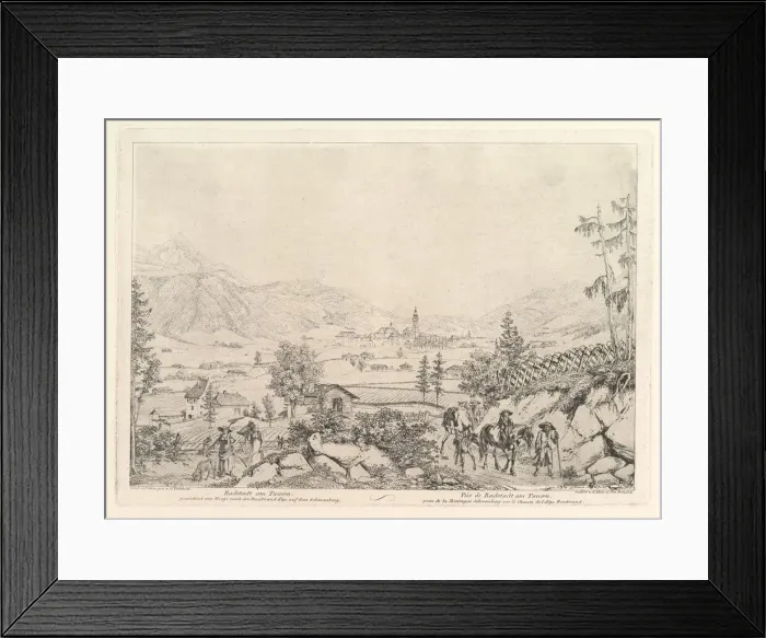 Framed Print : Rural Landscape, Radstadt am Tauren, early 19th century Framed Print : Rural Landscape, Radstadt am Tauren, early 19th century