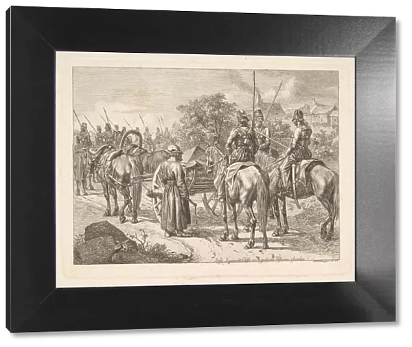 Cossacks Escorting the Regimental Cassone, 1815. Creator: Johann Christian Erhard