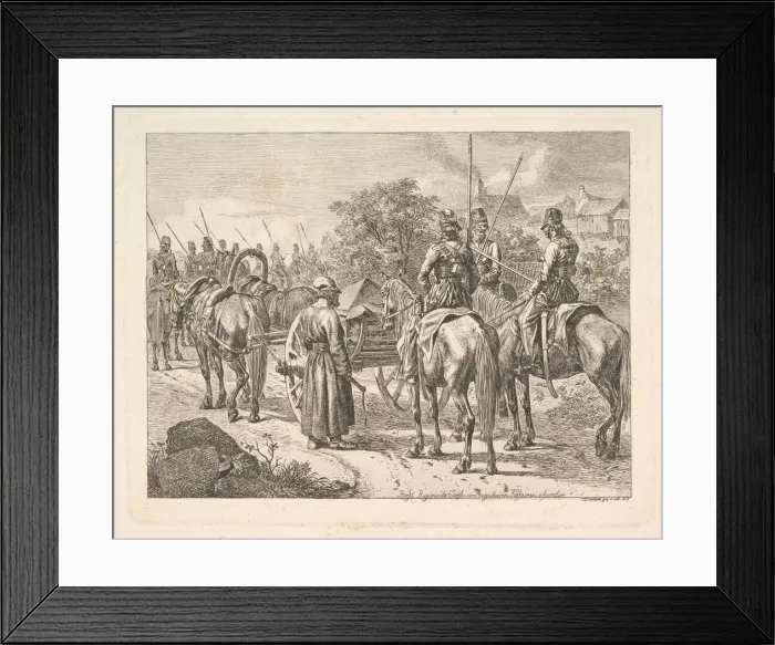 Framed Print : Cossacks Escorting the Regimental Cassone, 1815. Creator: Johann Christian Erhard Framed Print : Cossacks Escorting the Regimental Cassone, 1815. Creator: Johann Christian Erhard