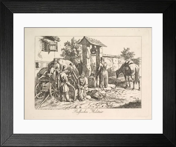 Framed Print : Cossack at the Well, 1815. Creator: Johann Christian Erhard Framed Print : Cossack at the Well, 1815. Creator: Johann Christian Erhard